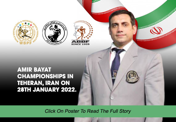 Amir Bayat Championships in Teheran, Iran on 28th January 2022....