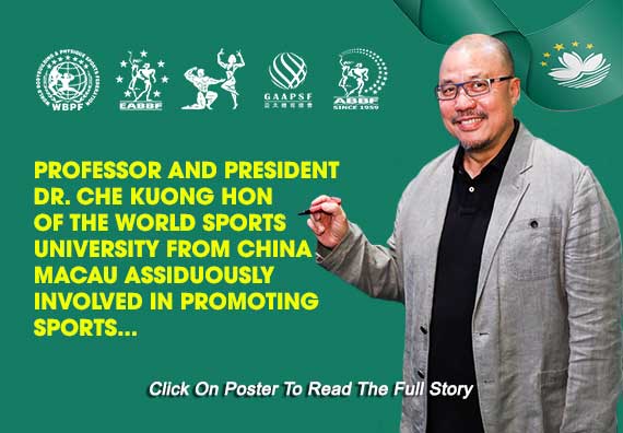 Professor And President Dr.Che Kuong Hon Of The World Sports University From China Macau Assiduously Involved In Promoting Sports...